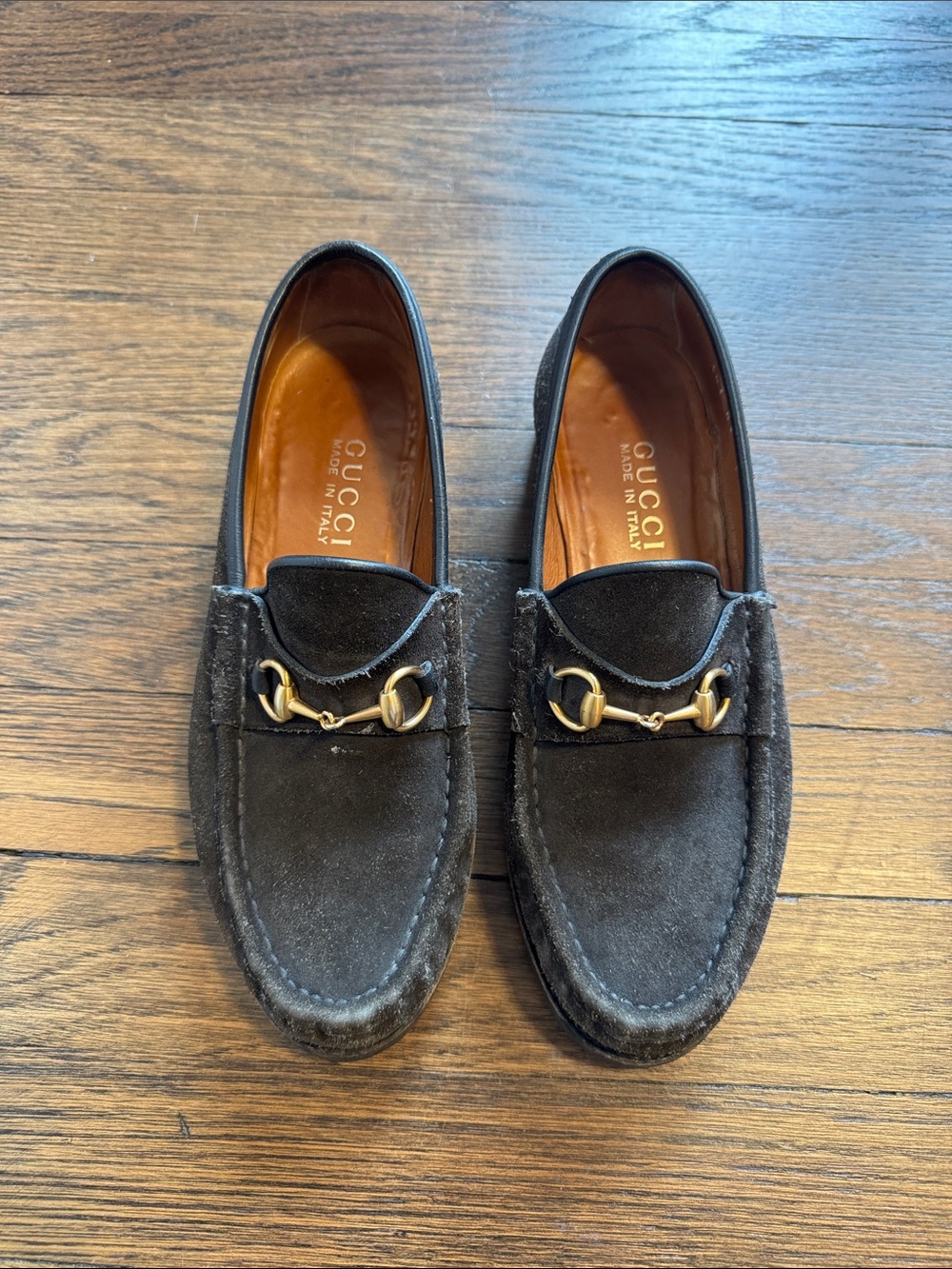 Vintage Gucci Suede Horsebit Loafers